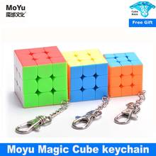 Moyu chaveiro de cubo mágico 3x3, chaveiro mini cubo de velocidade mofangjiaoshi, brinquedo educacional profissional, anel de chave 3cm 3.5cm 2024 - compre barato