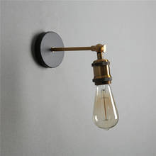 Luminária de parede industrial + lâmpadas led, ferro, simples, vintage, para cozinha, loft, sala de estar, escada, espelho, lavador 2024 - compre barato