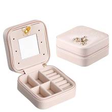 Caja de joyería portátil para mujer, Mini caja de almacenamiento de viaje con cierre de tuerca, para anillos, maquillaje útil 2024 - compra barato