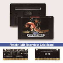 Ramboed III - USA метки Flashkit MD никелевое золото схема на основе печатной платы для Sega Genesis Megadrive игровая консоль 2024 - купить недорого