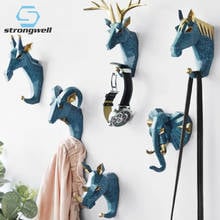 Stongwell Animals Wall Hook Minimalist Deer Head Coat Hook No Punching Key Hook Home Bathroom Kitchen Wall Decoration Hanger 2024 - buy cheap