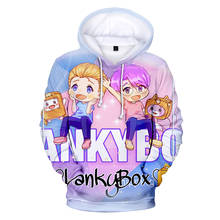 Lankybox 3d impresso hoodies das mulheres/homens moda manga longa com capuz moletom venda quente casual streetwear roupas 2024 - compre barato