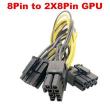 10 шт. 8-контактный штекер для видеокарты GPU PCIE Dual 2x8(6 + 2) контактный штекер PCI-Express Y-разветвитель, кабель питания для майнера, графического процессора, кабель питания 18AWG 2024 - купить недорого