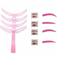 4 In1 Eyebrow Mold Eyebrow Stencils Reusable Design Eyebrow Grooming Card Eyebrow Defining Template Makeup Tools 2024 - buy cheap