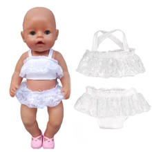 Muñeca bebé recién nacida de 43cm, Bikini de encaje blanco para 18 pulgadas, ropa de natación 2024 - compra barato
