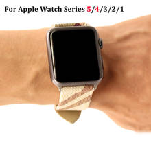 Para Apple Watch Series 5 4 3 2 1 correa de cuero correa de repuesto para iWatch 44MM 40 correa de pulsera MM 42MM 38MM 2024 - compra barato