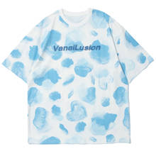 LACIBLE Tie Dye T-Shirt Men's Vintage Blue Heart Full Print Cotton Streetwear Casual Top T-Shirt Harajuku Clothing Men Tees 2021 2024 - buy cheap