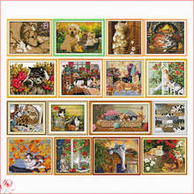 The Cat  Cross Stitch Kit Animal Pattern Chinese Embroidery Kit 11CT 14CT DIY Needlework Sewing Kit Home Decoration Painting 2024 - buy cheap