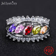 Jellystory Classic Rings 925 Silver Jewelry 5mm Oval shaped Topaz zircon gemstones Ring for women Wedding Party Gifts wholesales 2024 - buy cheap