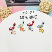 10PCS Lovely Flamingo Enamel Pendant Charms Drop Oil Animal Floating Charms Fit DIY Necklace Bracelet Jewelry Accessory YZ713 2024 - buy cheap