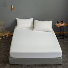 Bonenjoy-sábana bajera de Color blanco, sábanas de microfibra con Funda de colchón elástica de lino para cama de matrimonio, 160x200 (sin funda de almohada) 2024 - compra barato