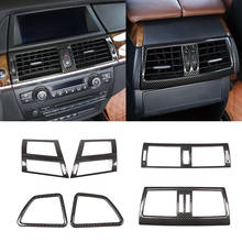 Para bmw x5 x6 e70 e71 2007 - 2013 estilo de fibra de carbono do carro interior centro painel de controle painel ar condicionado saída capa guarnição 2024 - compre barato