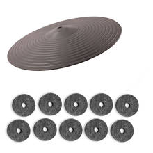 Practice Cymbals Drum Pads 12 inch Silent Low Noise Plastic Crash Hi-Hat Cymbals Pad with 10 Felt Pad Drum Kit Protection Washer 2024 - buy cheap