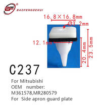 Pino para avental lateral de carro para mitsubishi m361578, mr280579, clipe de plugue, placa de proteção 2024 - compre barato