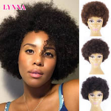 Peluca de cabello humano brasileño para mujer, pelo corto Afro rizado de Color Natural, hecha a máquina, corte Pixie 2024 - compra barato