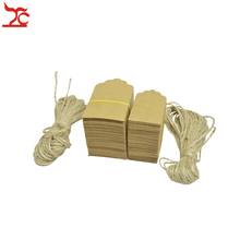 Wholesale 100Pcs Brown Kraft Paper Scallop Head Tags Luggage Wedding Note Label+Jute String DIY Blank Kraft Travel Gift Hang Tag 2024 - buy cheap