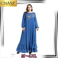 Vestido musulmán Dubai tamaño medio de talla grande bordado con cuentas de las mujeres Medio Kimono marroquí islámico Turquía 2024 - compra barato