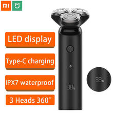 Xiaomi barbeador elétrico barbeador elétrico barba aparador de barbear recarregável lavável 3d cabeça dupla lâminas mijia barbeador 4 2024 - compre barato