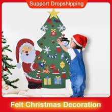 Decoración navideña de fieltro para el hogar, decoración navideña para niños hecha a mano, árbol de Santa Claus Xmass, regalo de Año Nuevo, Navidad 2021 2024 - compra barato