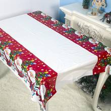 Рождественская скатерть с Санта-Клаусом, коврик для подушки, ПВХ, водонепроницаемые, вечерние, праздничный Декор 2024 - купить недорого