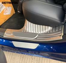 Tira de umbral de puerta interior de acero inoxidable para Tesla modelo 3, 2018-2020, 2021, placa protectora de desgaste, accesorios de pegatina de estilo de coche 2024 - compra barato