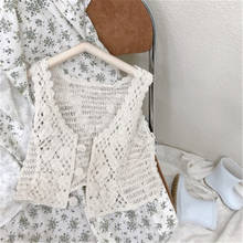 2021 Fashion Infant Toddler Kids Baby Girls Vest Crochet Lace Flower Hollow Cardigan Casual Tops Tassel Waistcoat AA5199 2024 - buy cheap