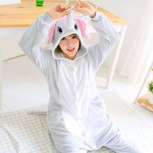 Traje de pijama infantil de elefante kigurumi, pijama adulto feminino e masculino com capuz 2024 - compre barato