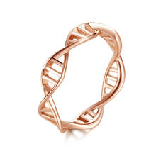 DNA Genome двойное спиральное розовое золото Серебряное кольцо для женщин женское витое простое модное очаровательное ювелирное изделие Подарок на годовщину 2024 - купить недорого