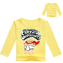 Camiseta de manga longa infantil, dlf, 2-16 anos, roupa de desenho animado do capitão roupas para crianças pequenas 2024 - compre barato
