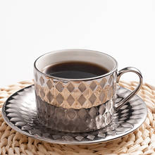 Xícara e pires de café em estilo britânico, xícara de café e pires de porcelana em estilo pastoral e chá, de alta qualidade 2024 - compre barato