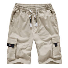 Shorts Men Cotton Loose Work Casual Short Pants Plus Size 7XL 8XL Knee Pocket Casual Elastic Waist Big Size Shorts 2024 - buy cheap