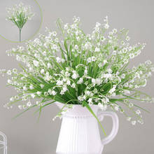 Buquê de decoração para mesa de casa e escritório, flores artificiais de lírio branco, orquídea, buquê para casamento, para decoração 2024 - compre barato
