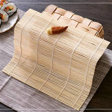 Лидер продаж, японский Бамбуковый Коврик для суши, бамбуковый коврик для суши, Японский Рисовый роллер для ручной кухни, рисовый онигири роллер для суши 2024 - купить недорого