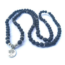 Tree of Life 6MM 108 * Natural Black Lava Stone Beads Bracelet Aromatherapy Essential Oil Diffuser MalaMala Prayer Bracelet 2024 - buy cheap