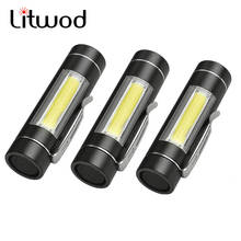 Mini lanterna led cob com 1 modo de uso, lanterna portátil com 14500 baterias para leitura de acampamento ao ar livre