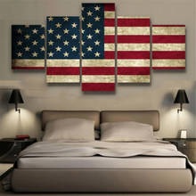 5 панельных флагов Соединенных Штатов, настенные художественные плакаты, картины, HD принты, картины, домашний декор, украшение для гостиной, спальни 2024 - купить недорого