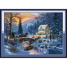 Joy Sunday Return In Winter  Chinese Cross Stitch Kits Ecological Cotton Clear Stamped Printed 11CT DIY Gift  Wedding Decoration 2024 - buy cheap