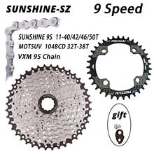 SUNSHINE MTB Road bike 9speed Freewheel Cassette Flywheel Kit 9S 40/42/46/50T for SHIMANO M370 M390 M4000 M590 sram 9v 2024 - buy cheap