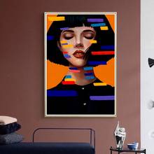 Retrato abstrato artístico, mural nórdico para pintura em tela, pôster para interior de casa, quarto, arte de decoração de parede (sem moldura) 2024 - compre barato