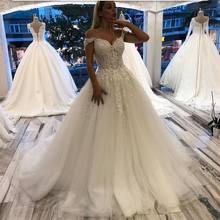 Gorgeous Wedding Dresses China For Women In Dubai Ball Gown Off Shoulder Turkey Lace Appliques Lebanon Bridal Gown 2024 - buy cheap