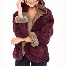 Women Faux Fur Teddy Coat Winter Warm Fluffy Hoodie Jacket Female Wool Plush Hooded Fur Coats Wear On Both Sides Jackets Outwear 2024 - buy cheap