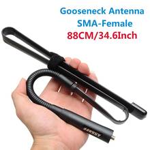 Antena tática de pescoço de ganso cs, antena sma-fêmea de 88cm/36.6 polegadas, uv 144/430mhz, dobrável para walkie talkie baofeng segundo uv5r 888s 2024 - compre barato