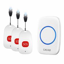 CACAZI Smart Home Wireless Pager Doorbell Old man Patient Emergency Alarm 80M Range 3 SOS Button 1 Receiver US EU UK Plug 2024 - buy cheap