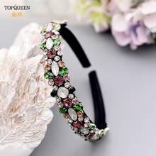 TOPQUEEN Colorful Gem Baroque Headbands For Women Opal Hair Accessories Crystal Headband for Girls Crown Hairband Head Wrap FG02 2024 - buy cheap