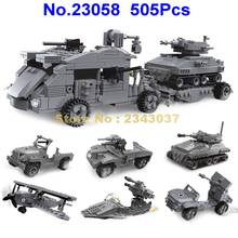 23058 505 pces 6in1 avião espião militar auto-motor arma tanque gunboat scout carro bloco de construção brinquedo 2024 - compre barato