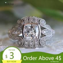 Visisap White Gold Color Hollow Out Flower Rings for Women Zircon Inlaid Ring Anniversary Birthday Party Jewelry Wholesale B2495 2024 - buy cheap