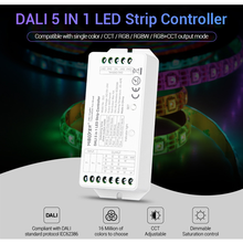MiBoxer-controlador de brillo 5 en 1 para RGB/RGBW/RGBWW o RGB + tira LED CCT, DL5 DALI 2024 - compra barato
