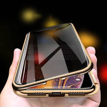 Металлический магнитный двухсторонний защитный чехол для iPhone 11 Pro Max XR XS X 6s 6 7 8 для iPhone 6 6s 7 8 Plus задняя крышка 2024 - купить недорого