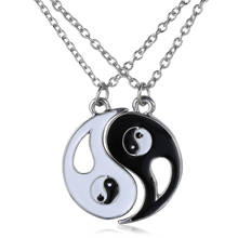 2P Yin Yang Pendant Necklace Black White Couple Sister Friend Friendship Jewelry Unique Couple Lovers Gifts 2024 - buy cheap