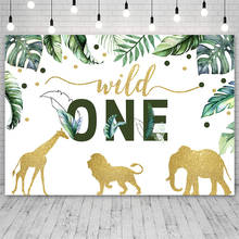 Safari 1st Birthday Party Photography Background Baby Shower Golden Wild Animals Jungle Decor Backdrops For Photo Studio Props 2024 - buy cheap